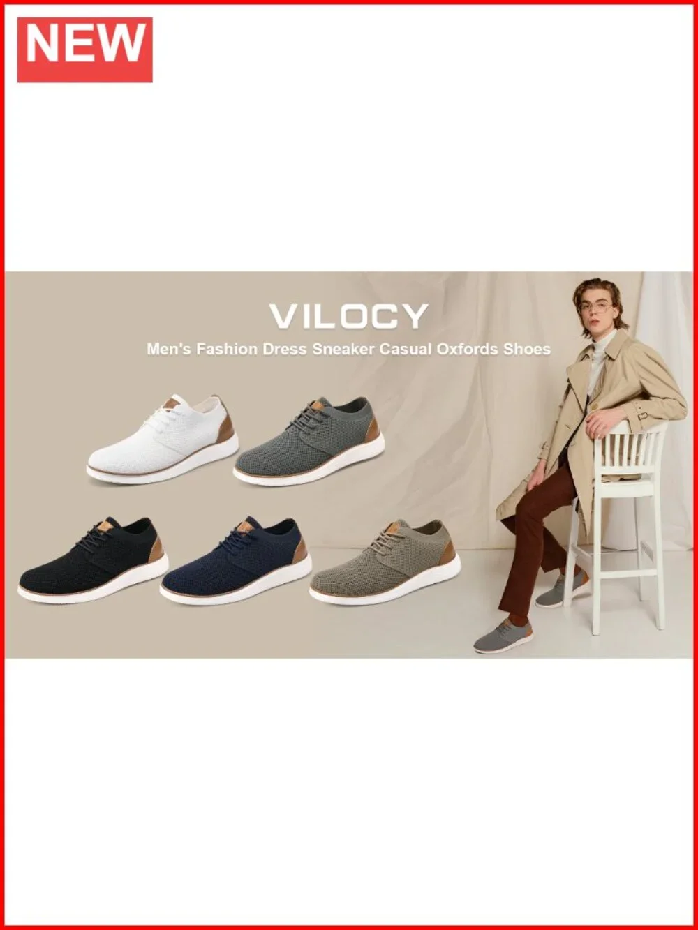 Men's Oxfords Fashion Dress Sneakers Casual Walking Shoes Lightweight